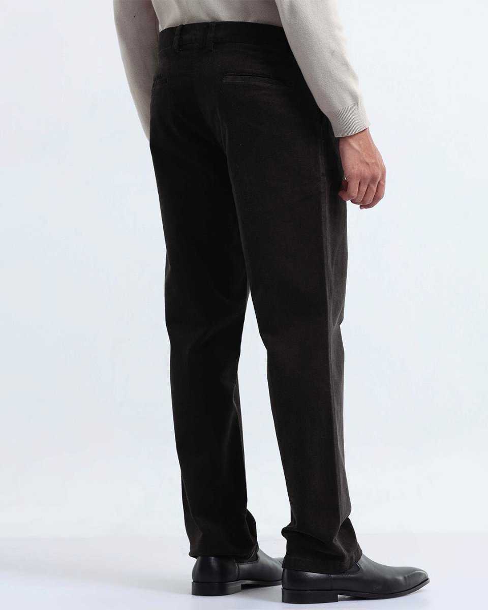 TAILORAEDGE Relaxed Pleated Corduroy Pants In Dark Olive