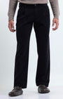 TAILORAEDGE Relaxed Pleated Corduroy Pants In Navy