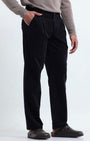 TAILORAEDGE Relaxed Pleated Corduroy Pants In Navy