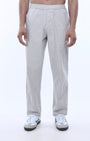 TAILORAEDGE Relaxed Striped Cotton Pant In Grey