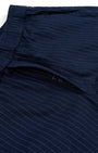 TAILORAEDGE Relaxed Striped Cotton Pant In Navy