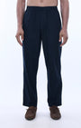 TAILORAEDGE Relaxed Striped Cotton Pant In Navy