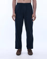 TAILORAEDGE Relaxed Striped Cotton Pant In Navy