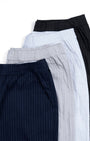 TAILORAEDGE Relaxed Striped Cotton Pant In Navy