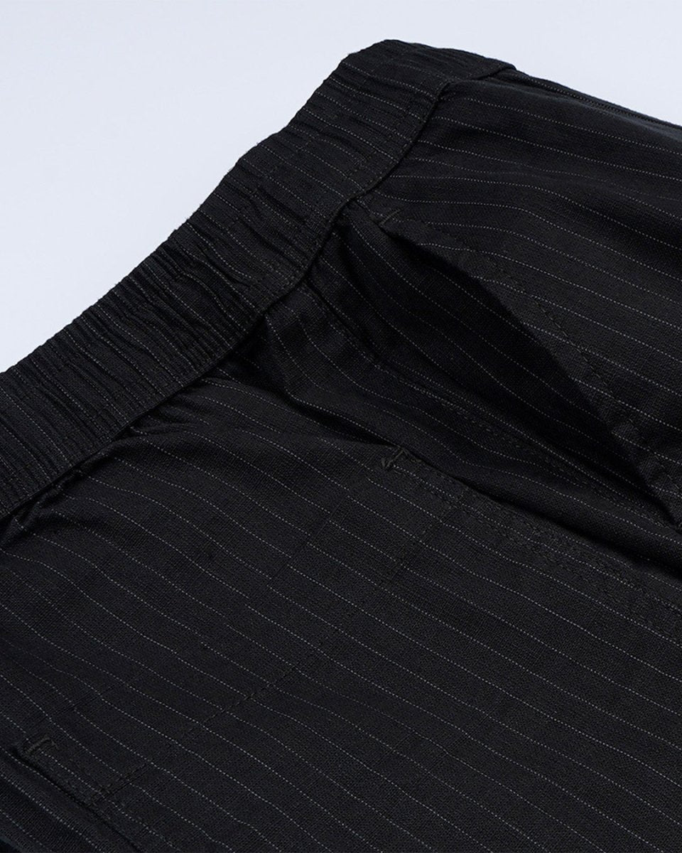 TAILORAEDGE Relaxed Striped Cotton Pant In Olive