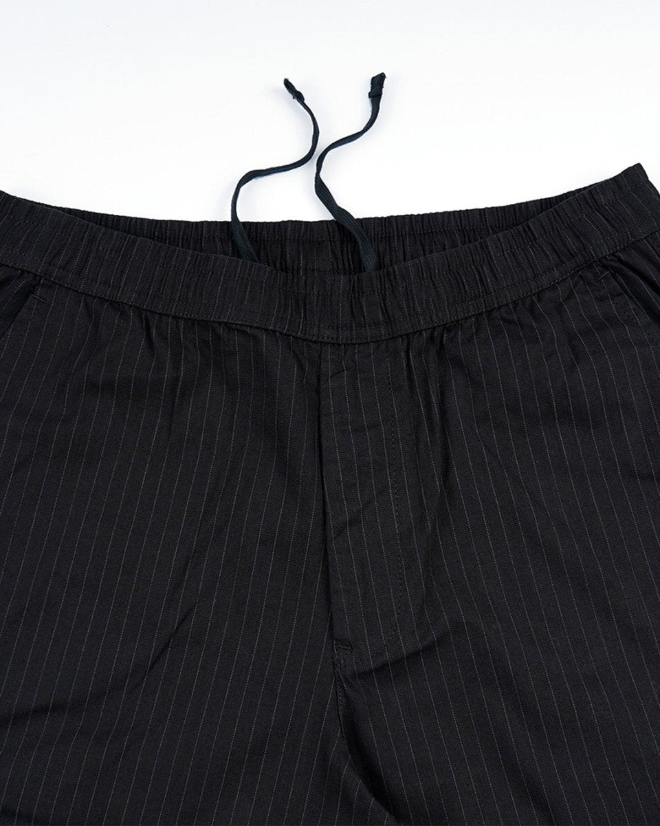 TAILORAEDGE Relaxed Striped Cotton Pant In Olive