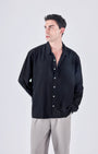 TAILORAEDGE Relaxed Striped Drape Over - Shirt In Black