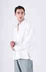 TAILORAEDGE Relaxed Striped Drape Over - Shirt In White