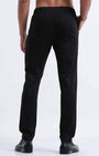 TAILORAEDGE Rich Cotton Flexi Waist Pant In Black