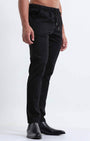 TAILORAEDGE Rich Cotton Flexi Waist Pant In Black