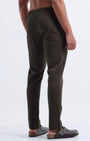 TAILORAEDGE Rich Cotton Flexi Waist Pant In DarkOlive