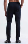 TAILORAEDGE Rich Cotton Flexi Waist Pant In Navy