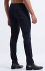 TAILORAEDGE Rich Cotton Flexi Waist Pant In Navy