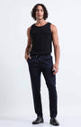 TAILORAEDGE Rich Cotton Flexi Waist Pant In Navy