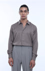 TAILORAEDGE Royal Oxford Stretch Shirt In Beige