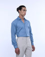 TAILORAEDGE Royal Oxford Stretch Shirt In Blue