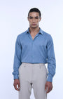 TAILORAEDGE Royal Oxford Stretch Shirt In Blue