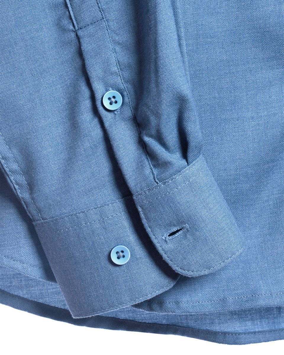 TAILORAEDGE Royal Oxford Stretch Shirt In Blue