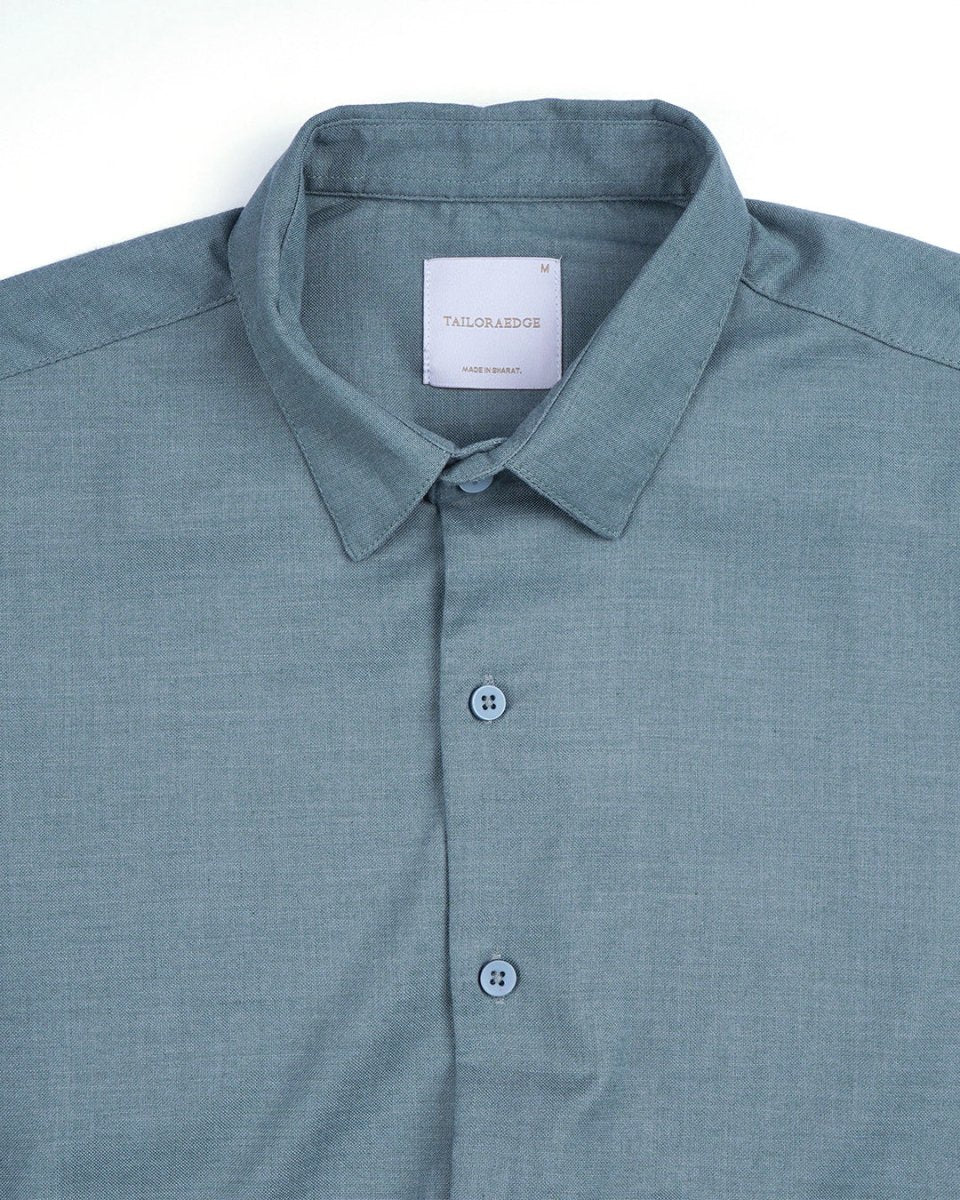 TAILORAEDGE Royal Oxford Stretch Shirt In Green
