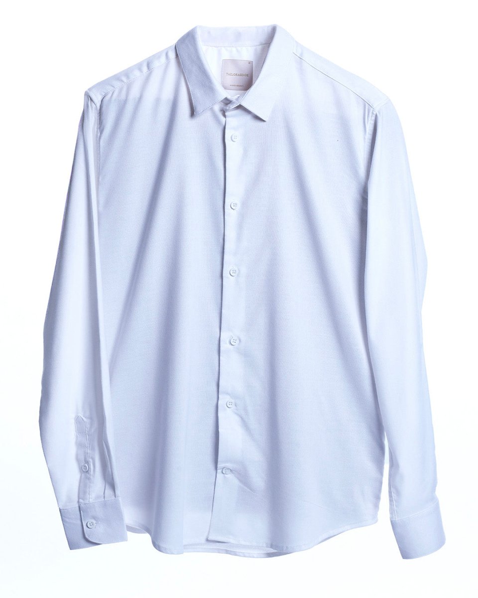 TAILORAEDGE Royal Oxford Stretch Shirt In White