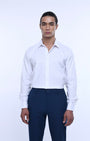 TAILORAEDGE Royal Oxford Stretch Shirt In White