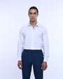 TAILORAEDGE Royal Oxford Stretch Shirt In White