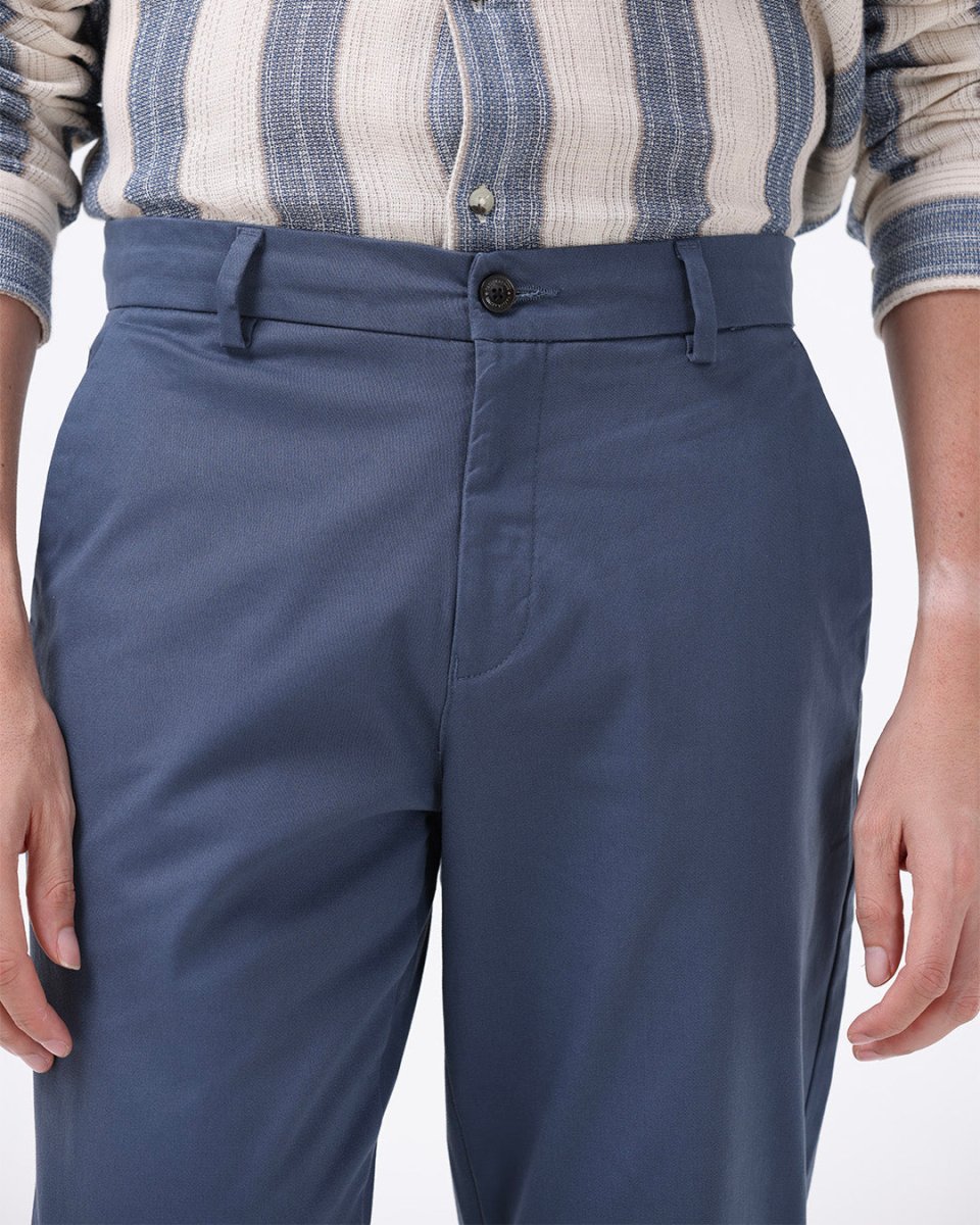 TAILORAEDGE Signature Chinos In Aqua Blue