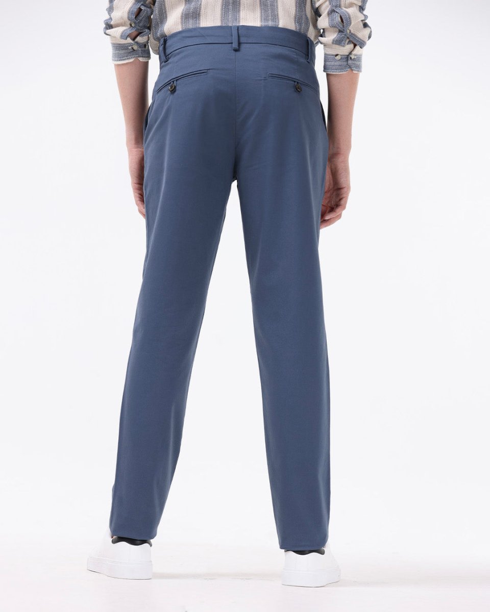 TAILORAEDGE Signature Chinos In Aqua Blue