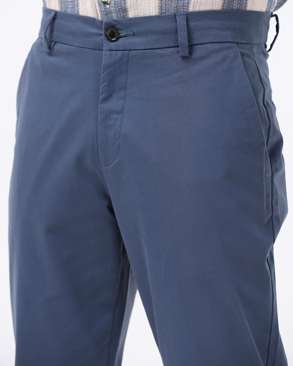 TAILORAEDGE Signature Chinos In Aqua Blue