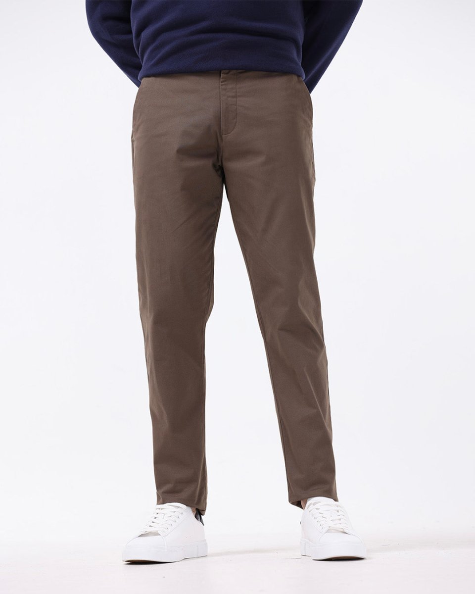 TAILORAEDGE Signature Chinos In Coffee