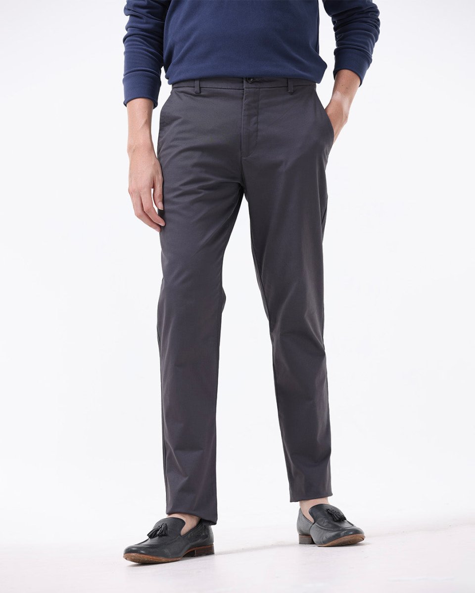 TAILORAEDGE Signature Chinos In Dark Grey