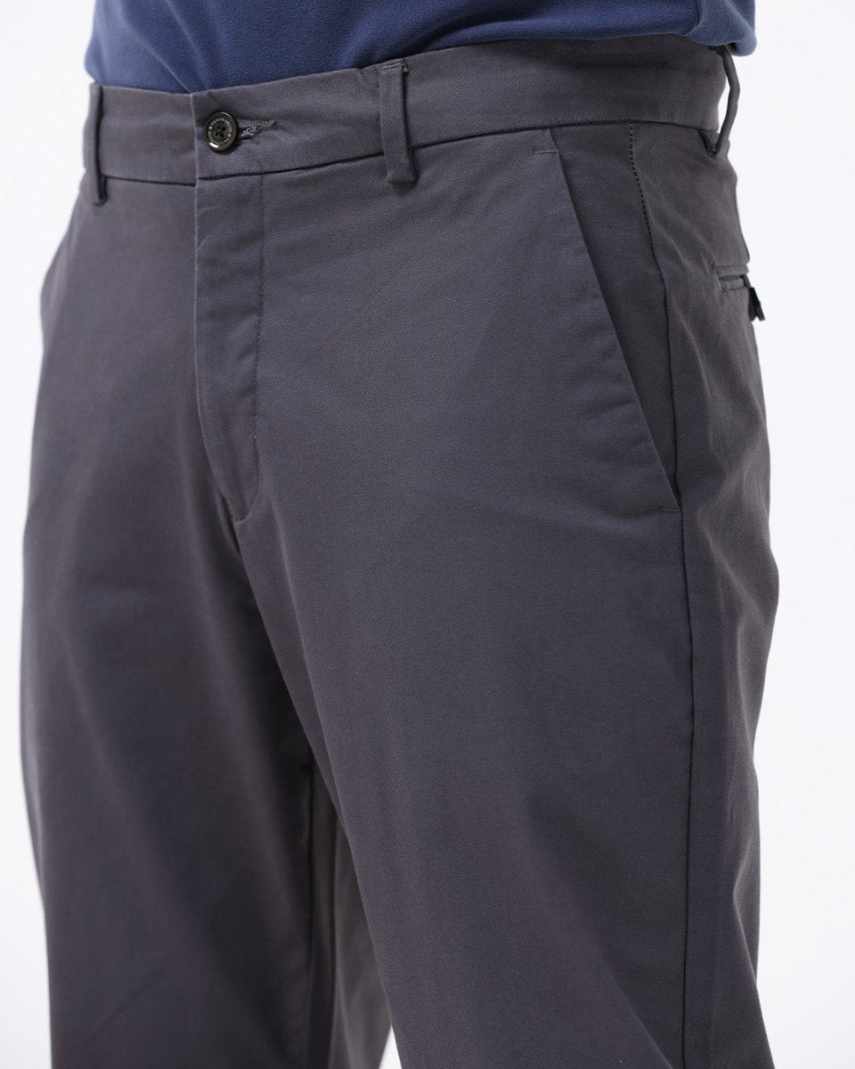 TAILORAEDGE Signature Chinos In Dark Grey