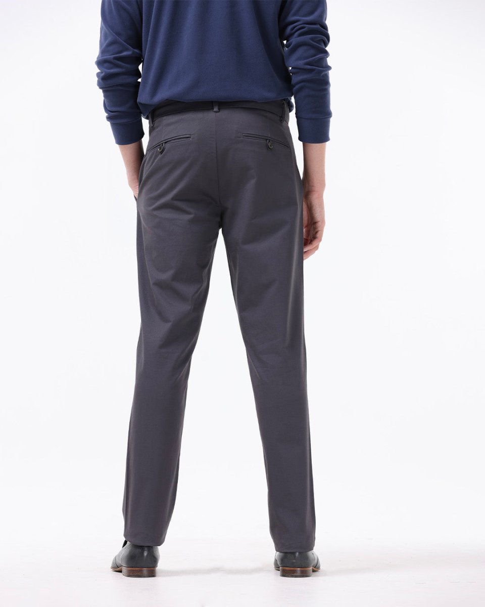TAILORAEDGE Signature Chinos In Dark Grey