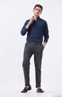 TAILORAEDGE Signature Chinos In Dark Grey