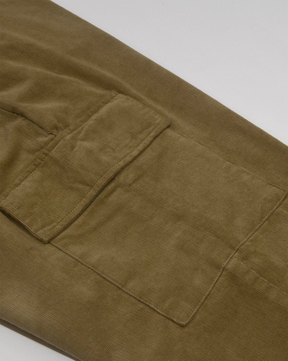 TAILORAEDGE Soft Corduroy Relaxed Cargo Pants In Beige