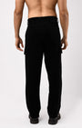 TAILORAEDGE Soft Corduroy Relaxed Cargo Pants In Black