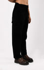 TAILORAEDGE Soft Corduroy Relaxed Cargo Pants In Black