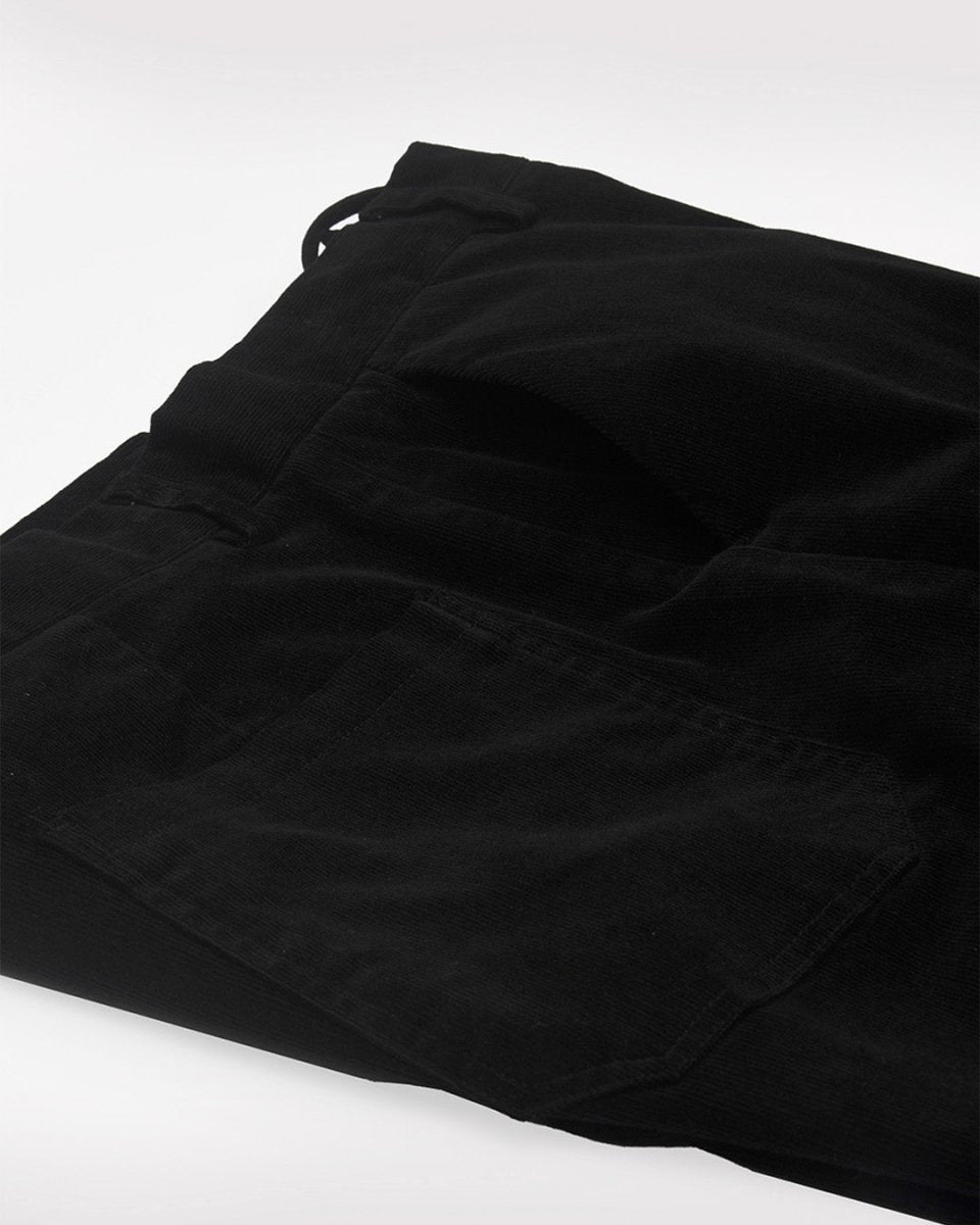 TAILORAEDGE Soft Corduroy Relaxed Cargo Pants In Black