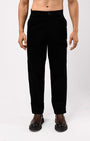 TAILORAEDGE Soft Corduroy Relaxed Cargo Pants In Black