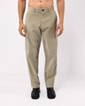TAILORAEDGE Soft Corduroy Relaxed Cargo Pants In Light Grey
