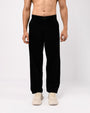 TAILORAEDGE Soft Corduroy Relaxed Pants In Black