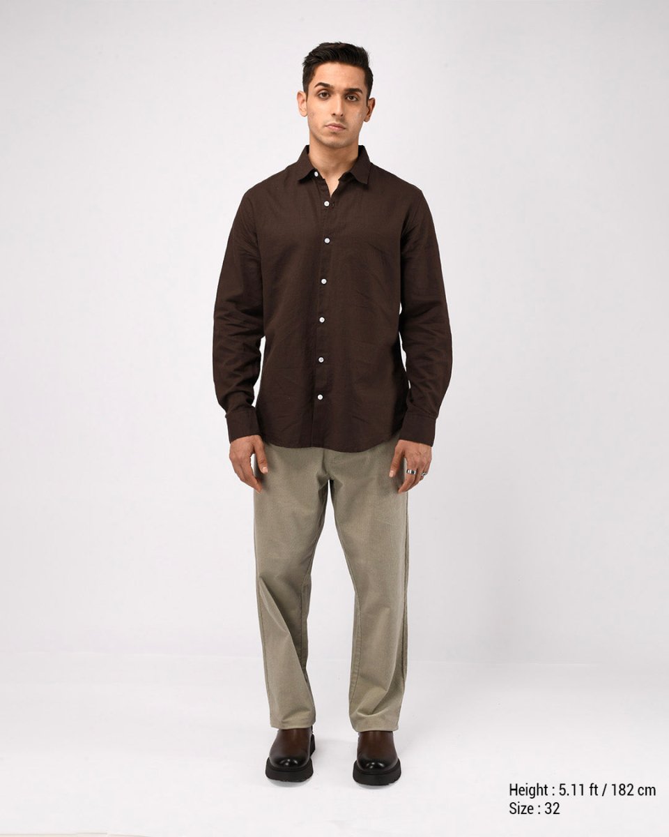 TAILORAEDGE Soft Corduroy Relaxed Pants In Grey