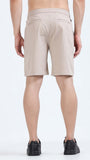 TAILORAEDGE Soft Cotton Basic Shorts In Beige