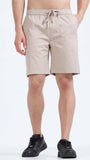TAILORAEDGE Soft Cotton Basic Shorts In Beige