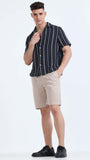 TAILORAEDGE Soft Cotton Basic Shorts In Beige