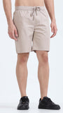 TAILORAEDGE Soft Cotton Basic Shorts In Beige
