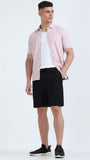 TAILORAEDGE Soft Cotton Basic Shorts In Black