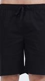 TAILORAEDGE Soft Cotton Basic Shorts In Black