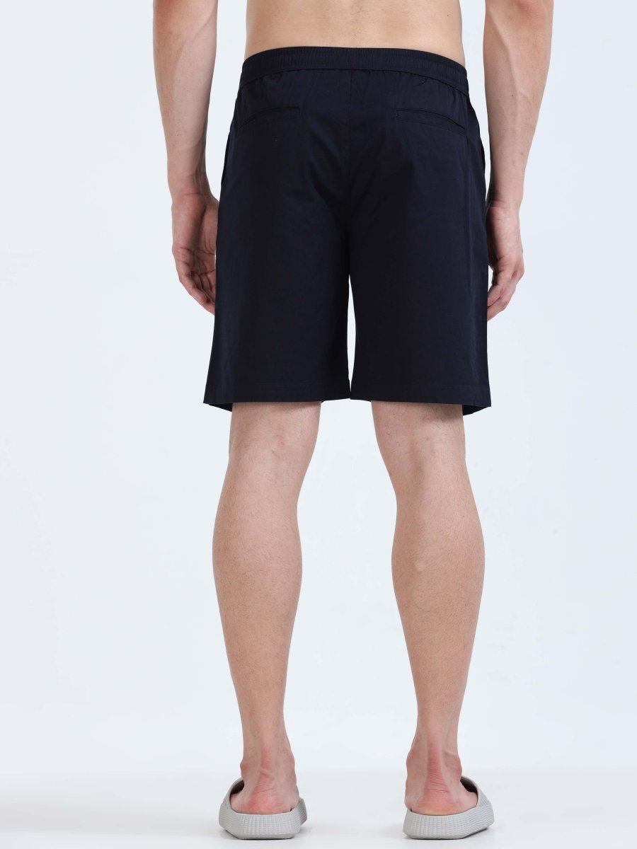 TAILORAEDGE Soft Cotton Basic Shorts In Navy