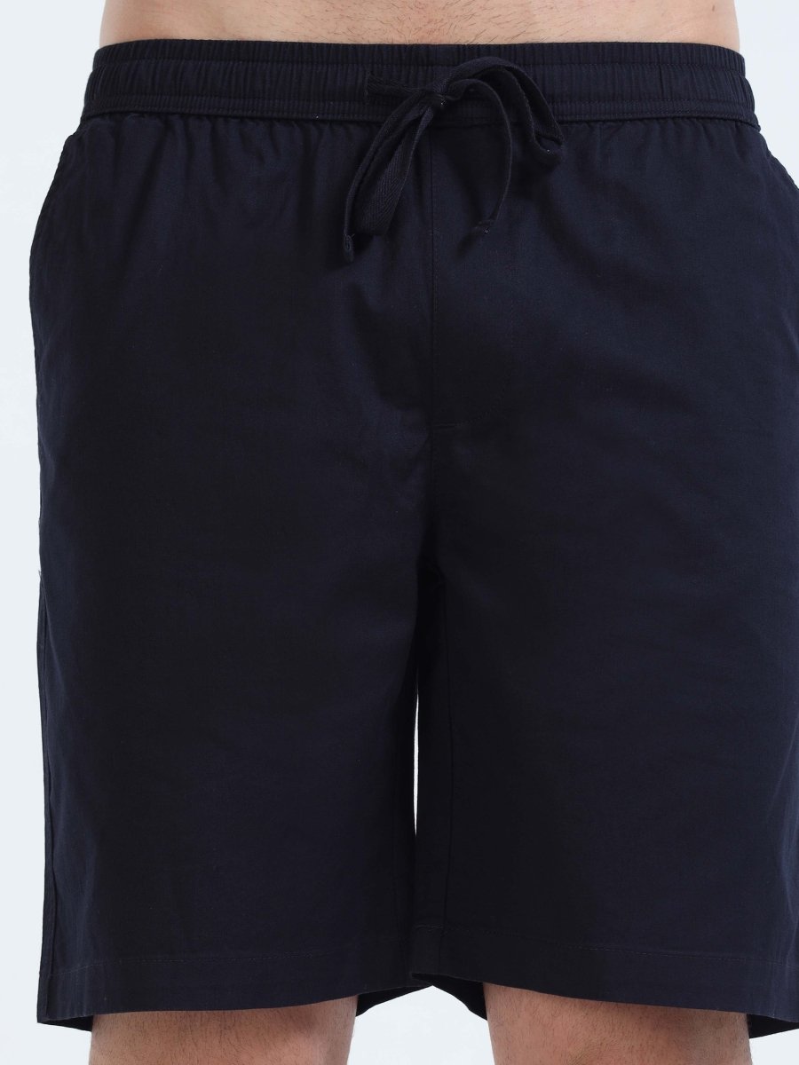 TAILORAEDGE Soft Cotton Basic Shorts In Navy